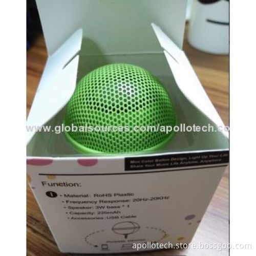 Mini Portable Speaker, Mobile Phone Use, Made of Plastic Material, 500mAh Capacity, Balloon Shape